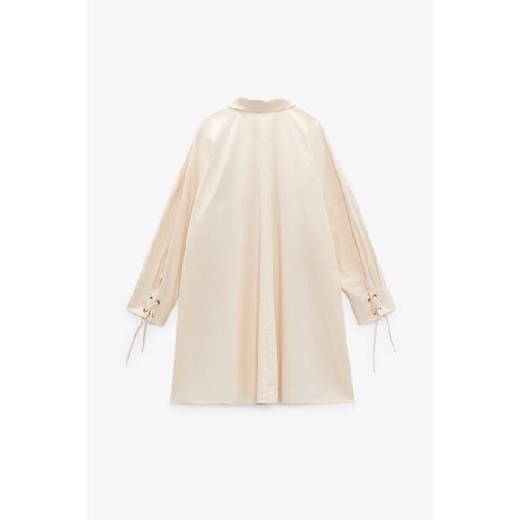Zara Ruched Front Shirt Dress - Picture 9 of 13